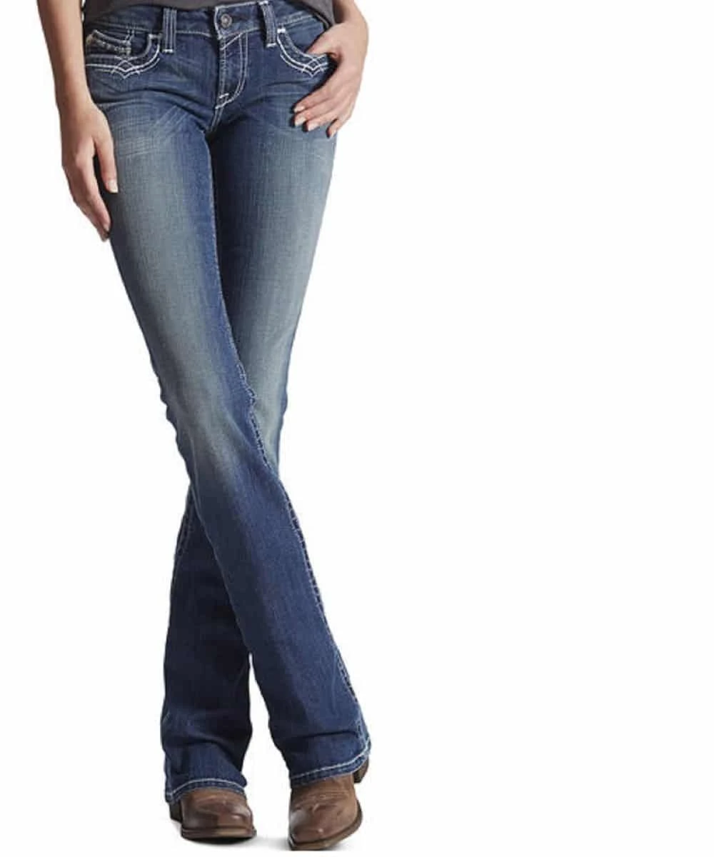 Ariat Women's R.E.A.L. Mid Rise Entwined Boot Cut Jean 1 Ariat Women's R.E.A.L. Mid Rise Entwined Boot Cut Jean
