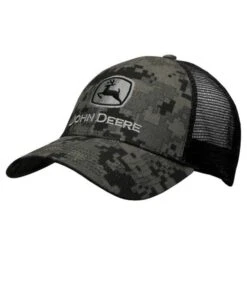 John Deere Black Digital Camo Logo Cap