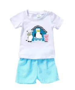 Honey Dew Toddler Farm Animal Shorts Set