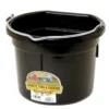 Duraflex Plastic Flatback 8Qt Bucket Black