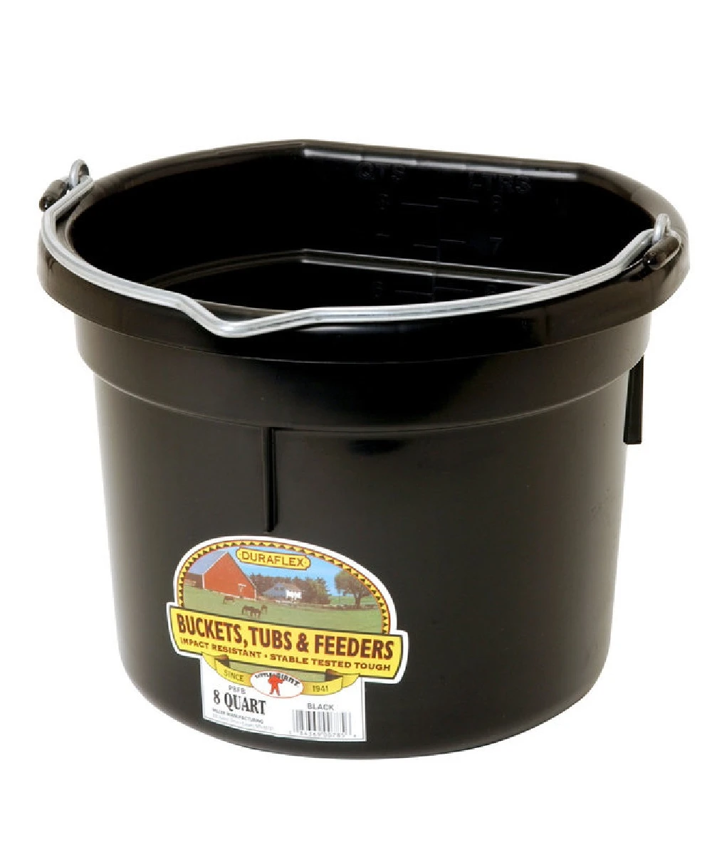 Duraflex Plastic Flatback 8Qt Bucket Black 1 Duraflex Plastic Flatback 8Qt Bucket Black
