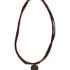 J. Forks Designs Women's Coin Pendant Double Stranded Leather Necklace