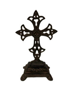 Wilco Home Cast Iron Cross On Pedestal