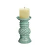 Manual Woodworkers Ceramic Diamond Turquoise Candlestick