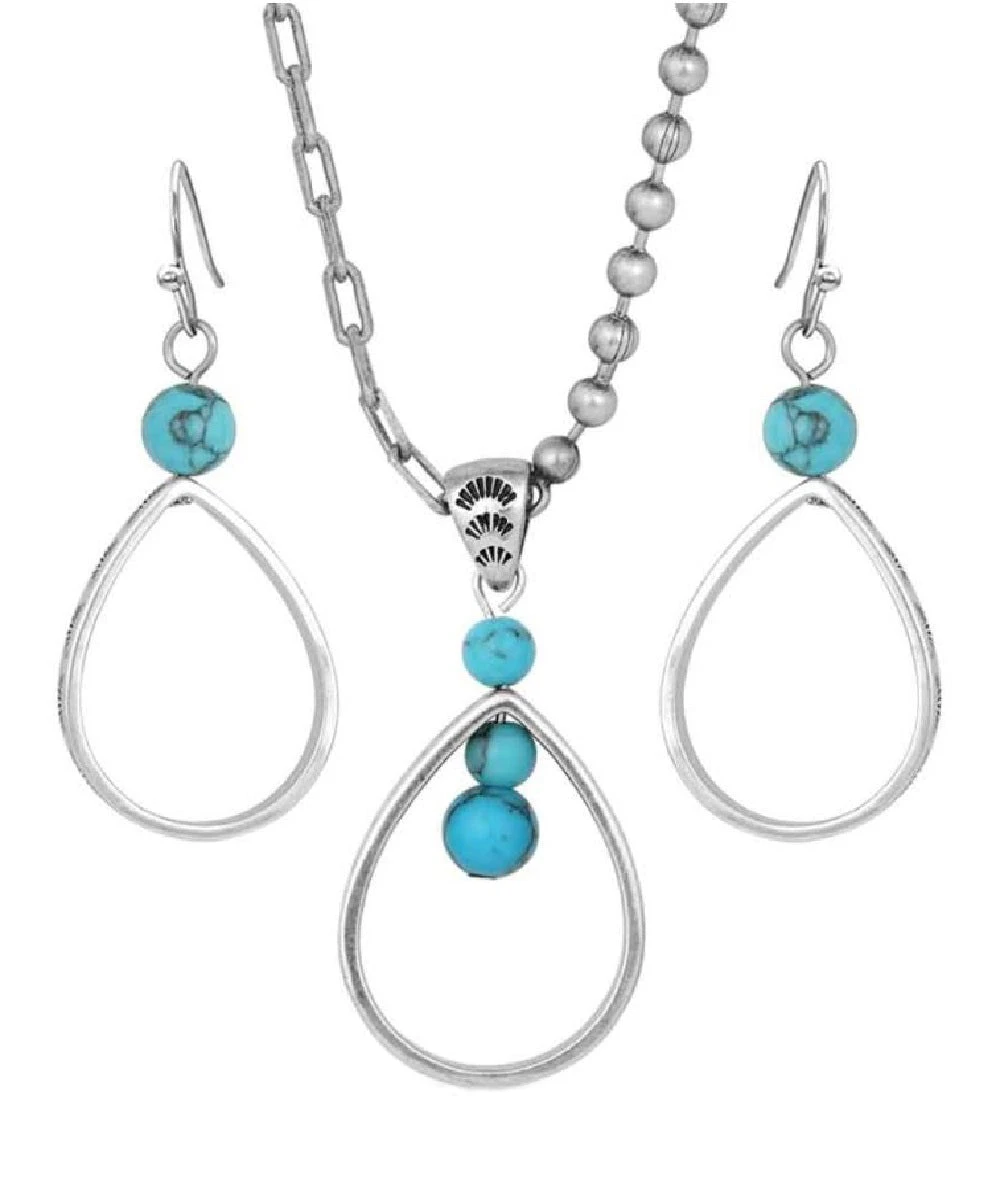 Montana Silversmiths Women's Down To Earth Teardrop Jewelry Set 1 Montana Silversmiths Women's Down To Earth Teardrop Jewelry Set