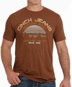 Cinch Men's Lead Don'T Follow Copper Graphic Tee