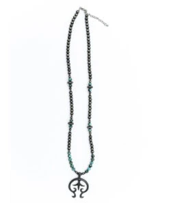 West & Co. Women's Navajo Pearl With Naja Charm Necklace