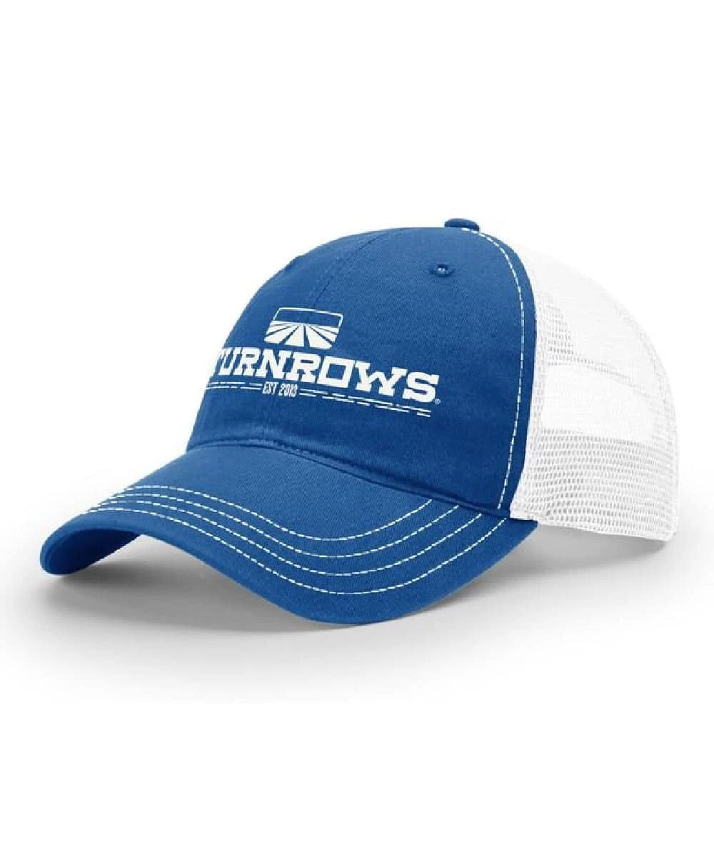 Royce Apparel Men's Turnrows Royal Blue Traditional Mesh Back Trucker Hat 1 Royce Apparel Men's Turnrows Royal Blue Traditional Mesh Back Trucker Hat