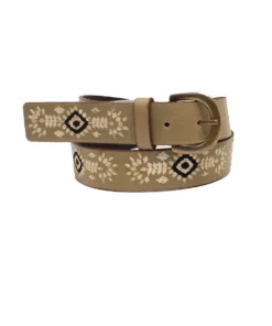 M&F Western Women's Nocona Diamond Embroidered Light Brown Belt