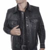 Scully Men's Black Leather Vest