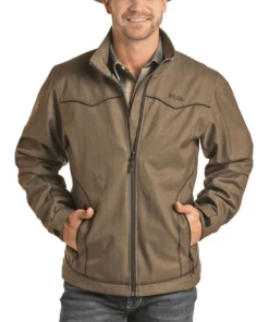 Panhandle Men's Powder River Bonded Herringbone Soft Shell Jacket