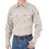 Wrangler Men's Flame Resistant Western Plaid Snap Shirt