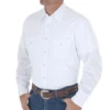 Wrangler Men's Broadcloth White Western Snap Shirt