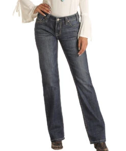 Rock & Roll Cowgirl Women's Mid Rise Boot Cut Jean