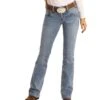 Rock & Roll Cowgirl Women's Mid Rise Stretch Boot Cut Riding Jean