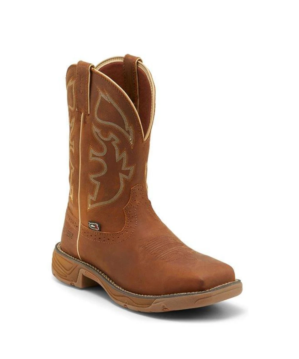 Justin Men's Rush Rustic Tan Waterproof Steel Toe Pull On Boot 1 Justin Men's Rush Rustic Tan Waterproof Steel Toe Pull On Boot