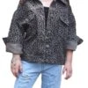 Kids Charm Girls' Cheetah Print Denim Jacket