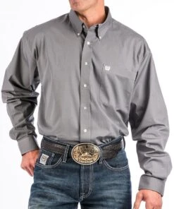 Cinch Men's Gray Button Down Western Shirt
