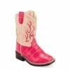 Old West Toddler Gator Print Square Toe Boot